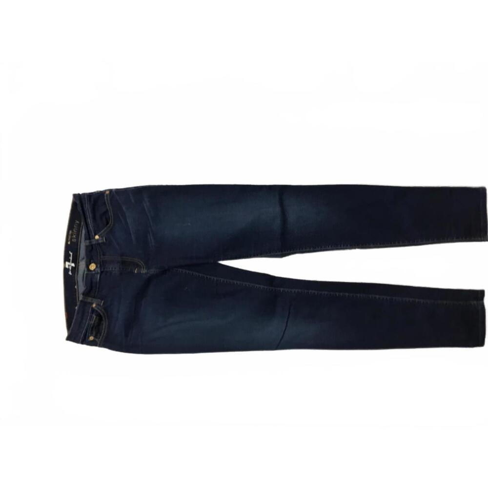 7 For All Mankind Mid Rise Skinny Jeans - Dark Wash, Size 29